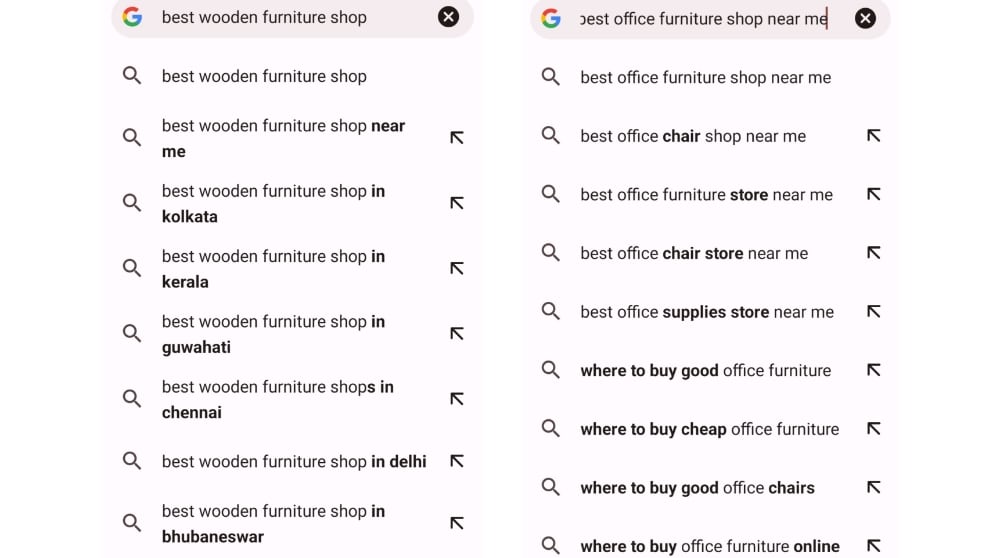 SEO strategy for online furniture business