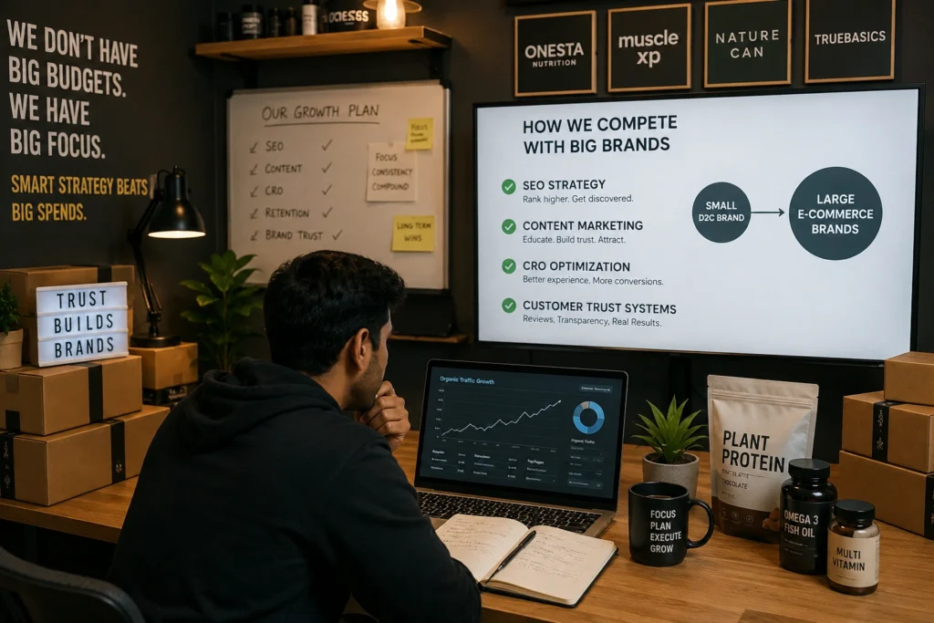 Strategic ecommerce growth systems helping smaller D2C brands compete online effectively.