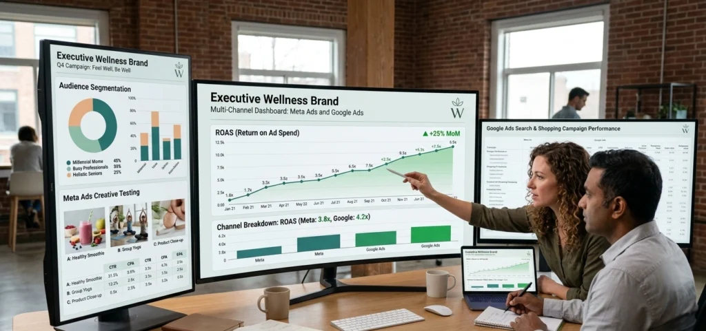 Paid acquisition system designed to scale online wellness sales through data-driven advertising.