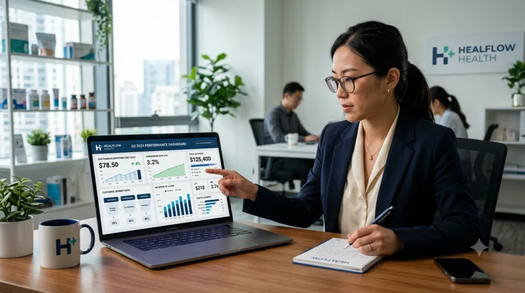 Understanding customer acquisition cost metrics in a D2C healthcare business.